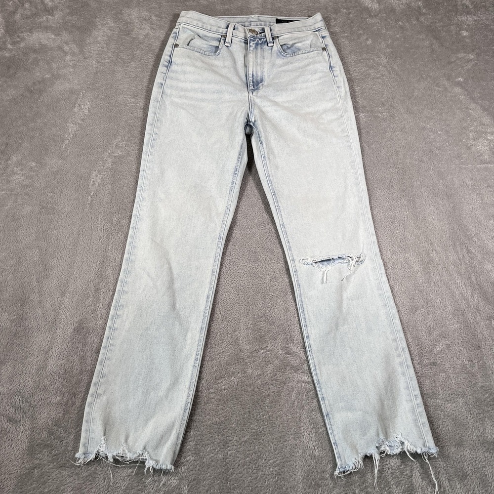 Rag & Bone Cigarette Jeans Womens 25 Dean Light Blue Distressed Raw Hem Wythe